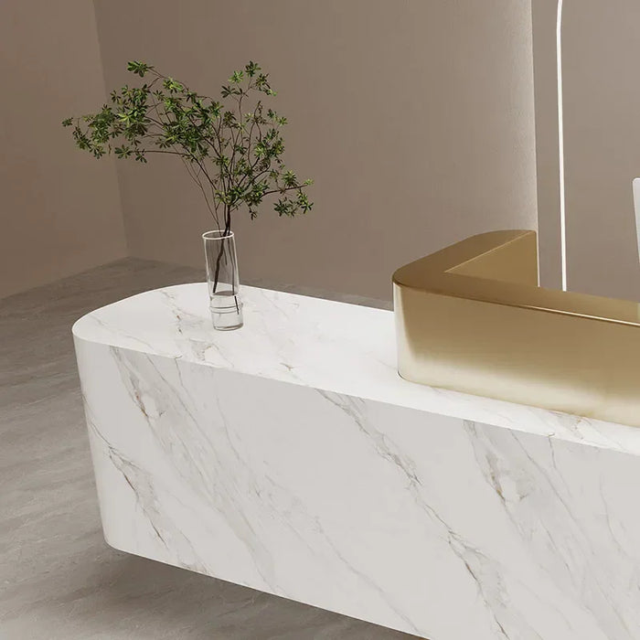 Service Standing Reception Desk Luxury Counter Modern Desktop Reception Desk Corner Writing Toonbank Receptie Office Furniture