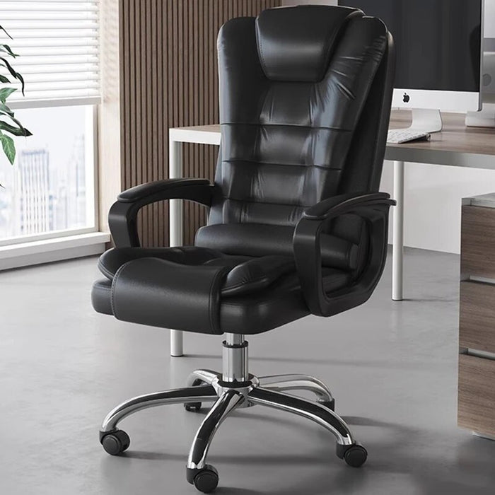 Executive Leather Office Chair Ergonomic Floor Modern Relaxing Design Armchairs Mobile Metal Chaise De Bureau Office Furniture