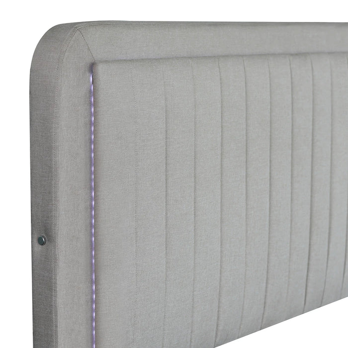 Upholstered Bed Frame With 2 Drawers 43.5''/ 47.5''Adjustable Tufted Headboard Queen Size Bed Frame For Home Bedroom
