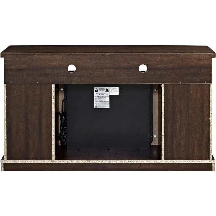 TV cabinet, fireplace console, with glass door, suitable for espresso under 60 inches, TV bracket, TV cabinet