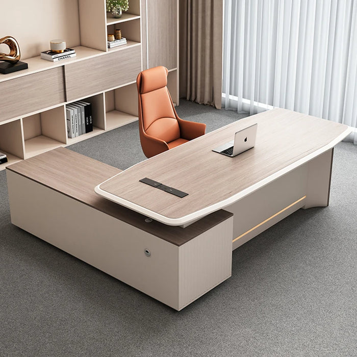 Minimalist Modern CEO Business Computer Desk Gaming Luxury Escritorios Square Office Furniture Desk With Drawers L Shaped Desk