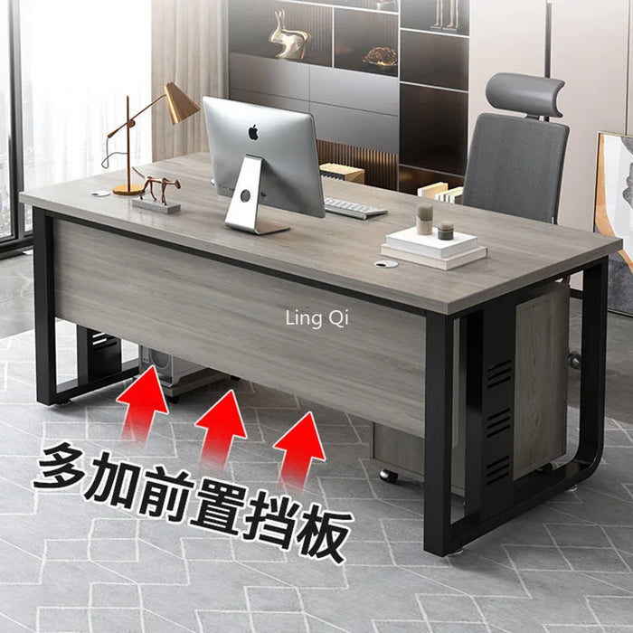 Dark Wood Reception Office Desk Executive Gaming Minimalist Mid Century Computer Desks Study Floor Mesa Escritorio Furniture