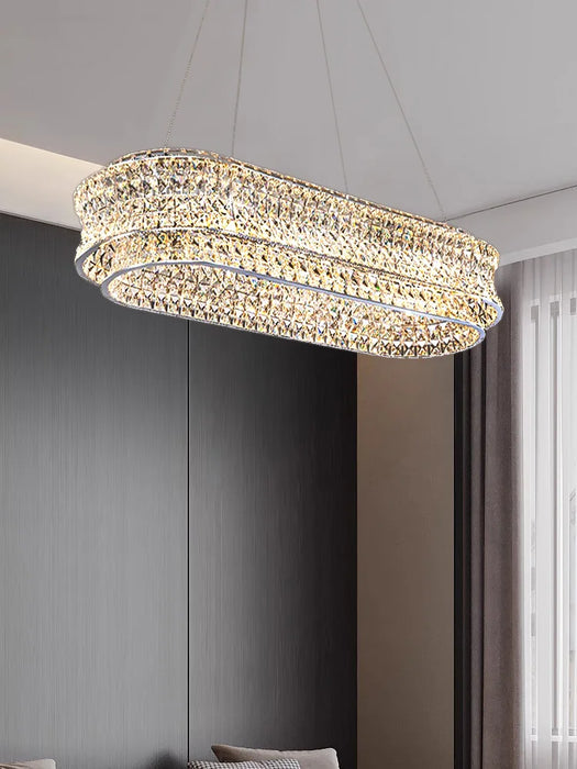 Luxury Round Ceiling Chandeliers Crystal Home Decor Modern Hanging Light Ceiling Suspension Lamps for Living Room Lustres