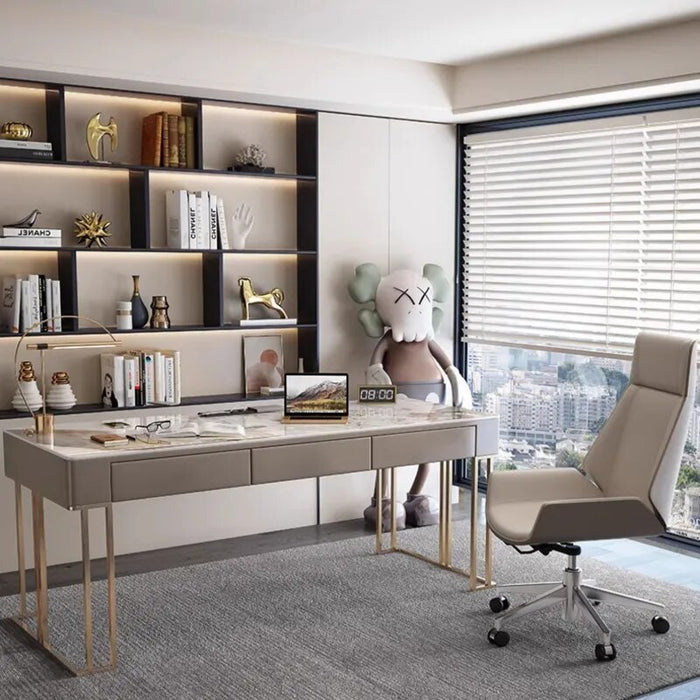 Luxury Write Office Desks Modern Study Slate Simplicity Office Desks Wood Storage Escritorio Ordenador Work Furniture QF50OD