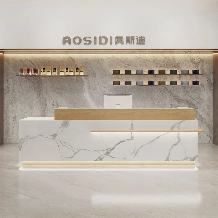 Office Table Reception Desks Mobile Podium Display Shelf Conference Reception Desks White Mesa De Escritorio Bar Furniture
