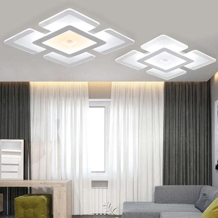 Modern Ceiling Light LED Flush Mount Lamp Hall Chandelier Living Room Lighting Fixture Room Decor Light Kitchen Square