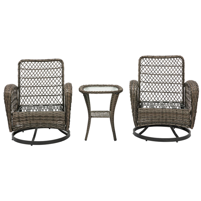 3pcs Outdoor Furniture Wicker Set  Modern Wicker Sunbed Patio Rattan Sun Lounger Chair  with 2pcs lounge and 1pc table