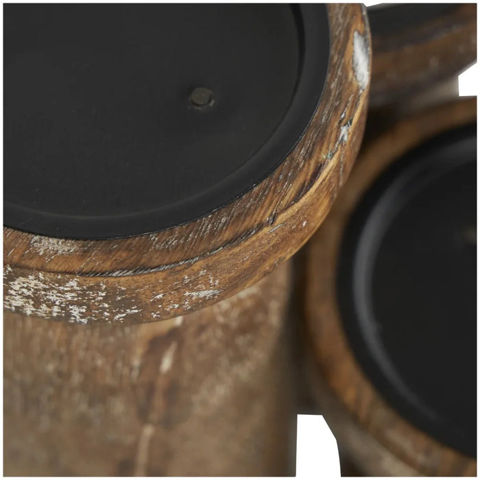 Candlesticks for Candles Set of 3 Candle Holder Distressed Coastal Mango Wood Candle Holder Home Decorations Holders Decor