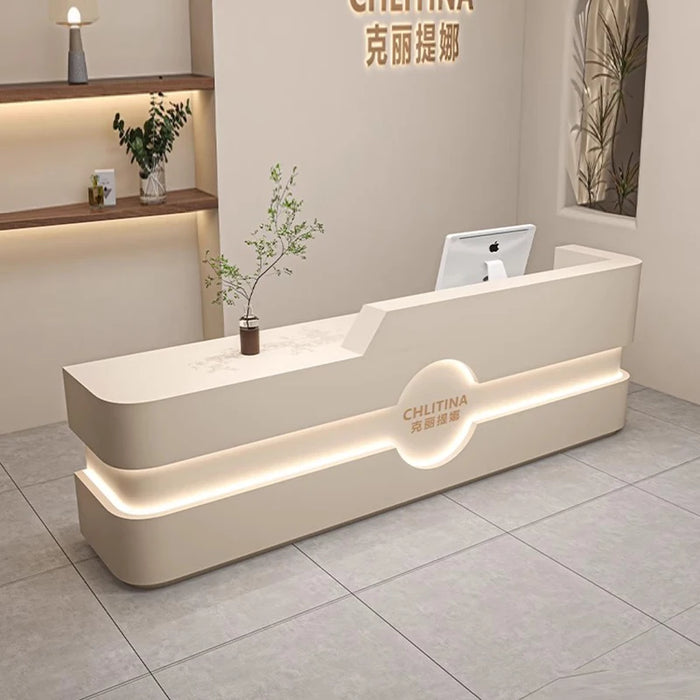 Standing Office Reception Desk Luxury Clinic Checkout Cashier Counter Mobile Standing Beautysalon Meubilair Salon Furniture