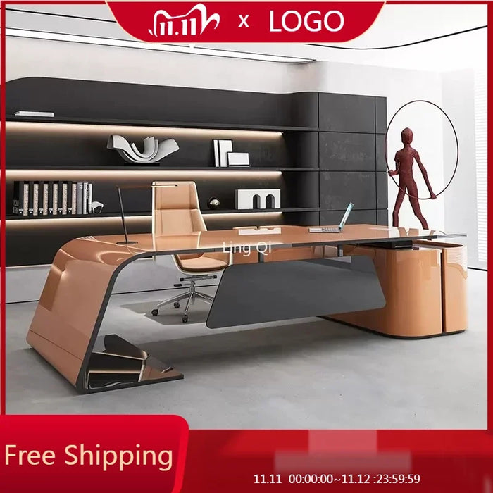 High Quality Boss Office Desk Organizer Unique Designer Customized Computer Desks Reading European Escritorio Office Furniture