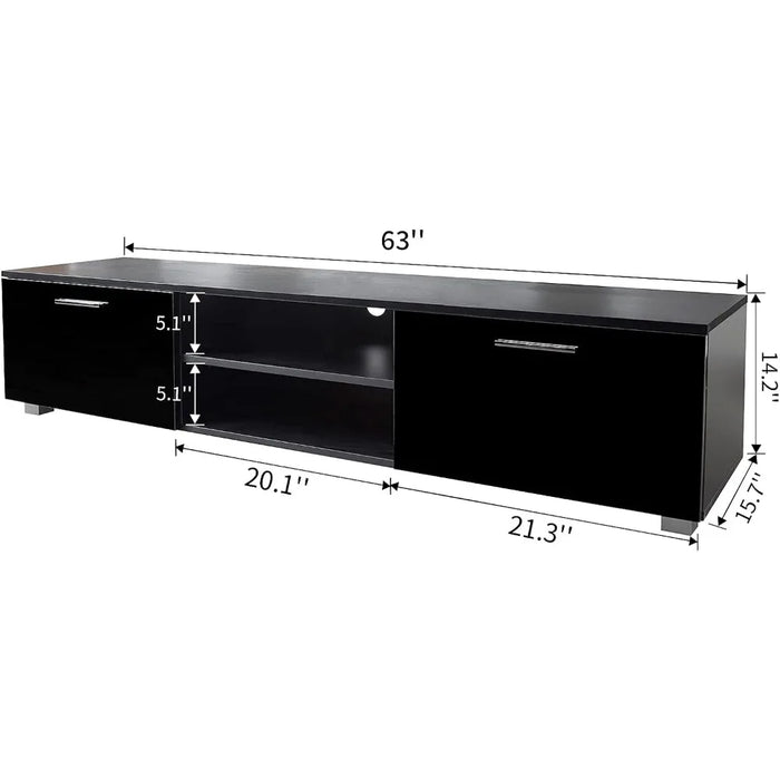 Mueble Tv Unit for Living Room Modern 55 60 65 70 Inch TV Stand Entertainment Center With Storage Coffee Table Black Furniture
