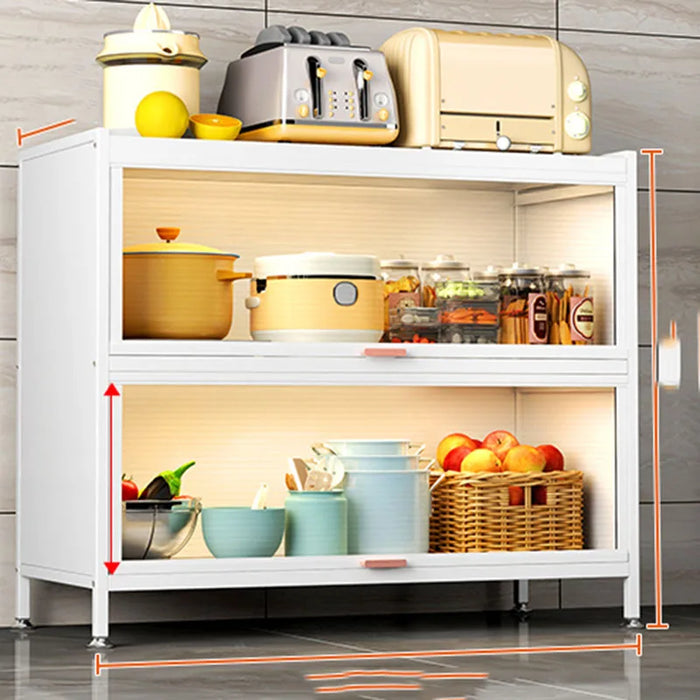 Nordic Shelves Sideboard Stainless Shelf Glass Laden Kitchen Modern Sideboard Modular Aparador Blanco Living Room Furniture HDH