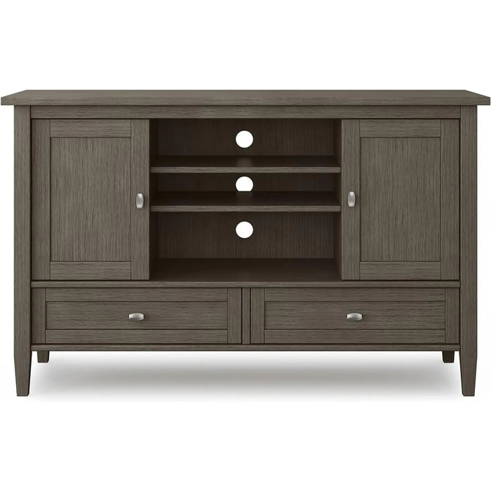 SOLID WOOD Universal TV Media Stand, 47 in Wide, Living Room Entertainment Center, Storage Cabinet, for TVs up to 55 in
