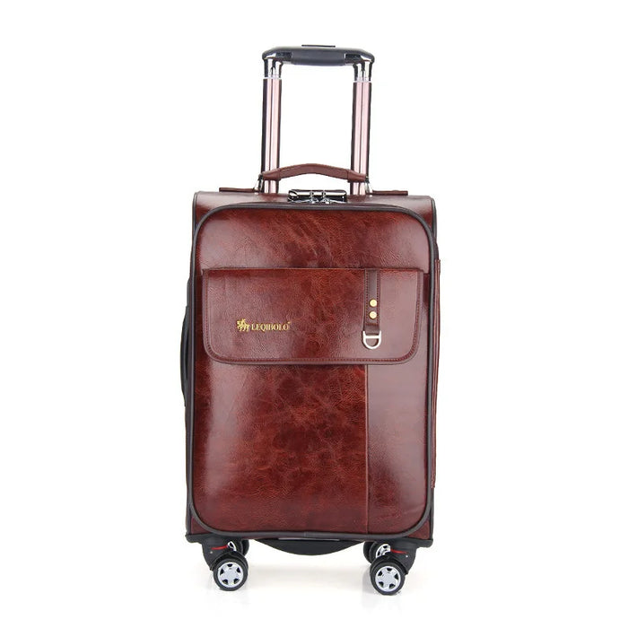 20" 24 Inch Travel Carry-on Wheeled  Luxury PU Suitcase Trolley Rolling Luggage Bag Boarding Case Free Shipping