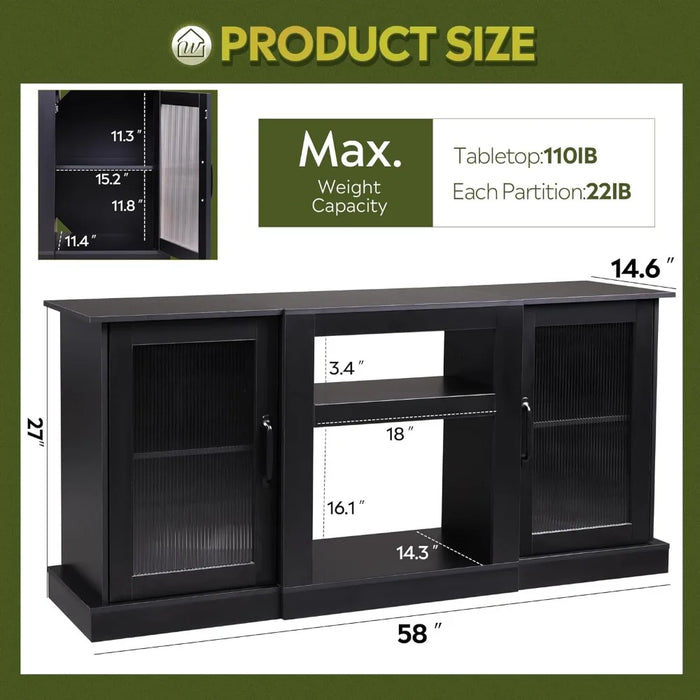 Tv Stand Living Room Furniture TV Console Cabinet With Storage Open Shelves Entertainment Center for Living Room and Bedroom Ps5