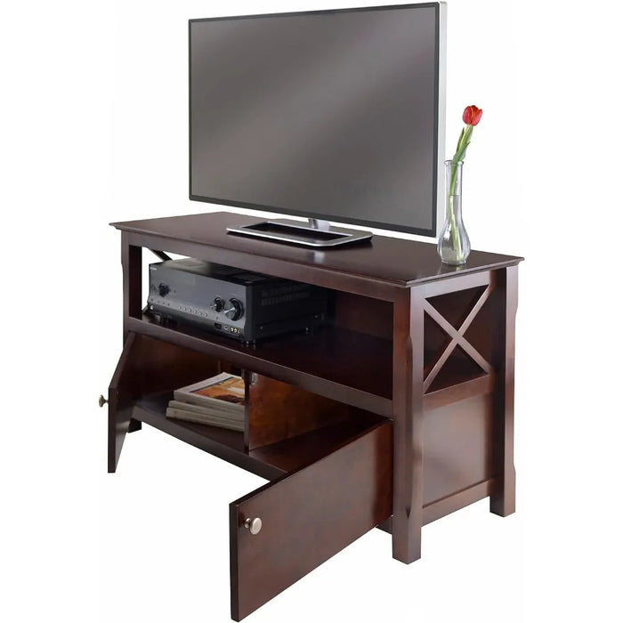 TV Stand Provide Storage Space and Two Wooden Doors a Combination of Solid Wood and Composite Wood Cabinet Living Room Furniture