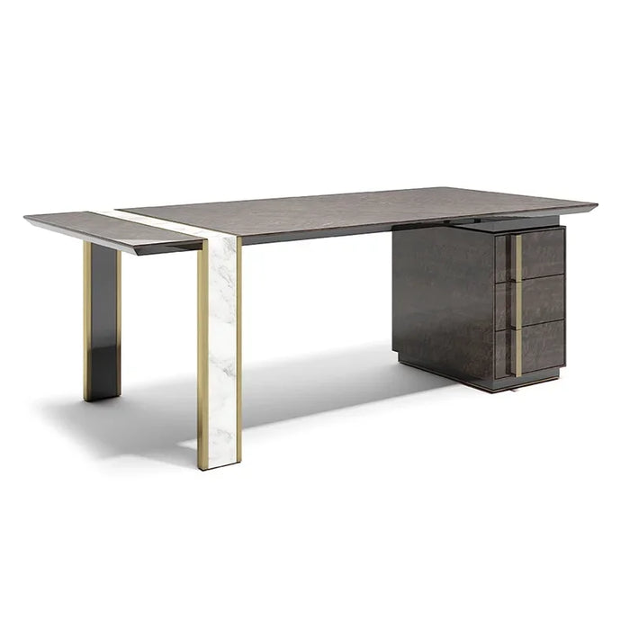 Italian style minimalist solid wood desk villa designer modern light luxury large office desk