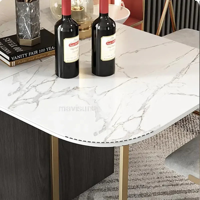 Light Luxury Folding Dining Table And Chair Combination Post-Modern Simple And Multifunctional Small Household Rock Board Table