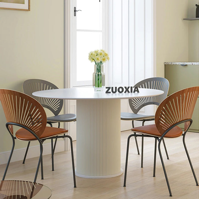 White Nordic Dining Table Decor Round Waterproof Big Protective Dining Table Entryway High Neat Muebles Interior Decorations