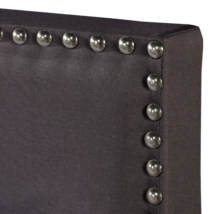 Willow Nailhead Trim Upholstered Full Bed, Charcoal  Furniture Bedroom  Platform Bed  Bedroom Set