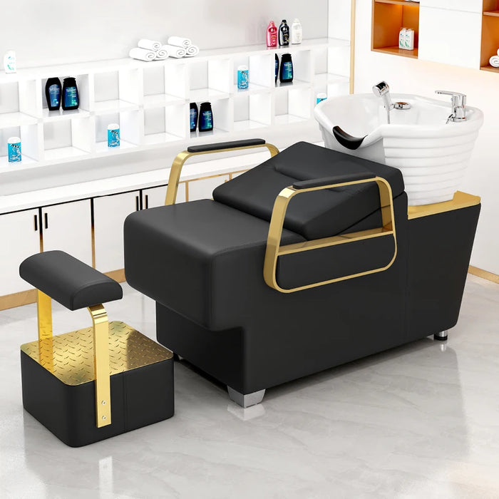 Beauty Hairdressing Shampoo Chairs Hair Shower Hair Sink Shampoo Chairs Makeup Big Fotel Fryzjerski Salon Furniture QF50SC