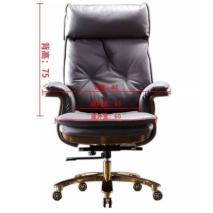 Boss Gamer Genuine Leather Office Chairs Solid Wood Office Chair Swivel High End Business Armchair Silla Gaming Office Furniture
