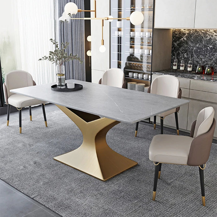 Large Rectangular Dining Table For 6 People Nordic Restaurant Grey Dining Table Chairs Custom Slate Muebles Kitchen Furniture