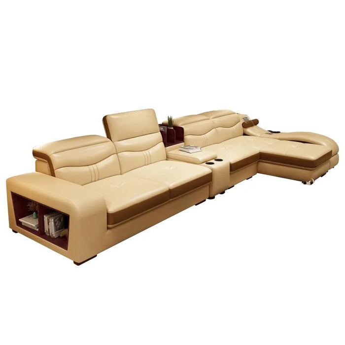 High Quality Simple Italian Leather Sofa Living Room Italian Lightweight Luxury Smart Sofa Luxury Living Room Furniture Sets