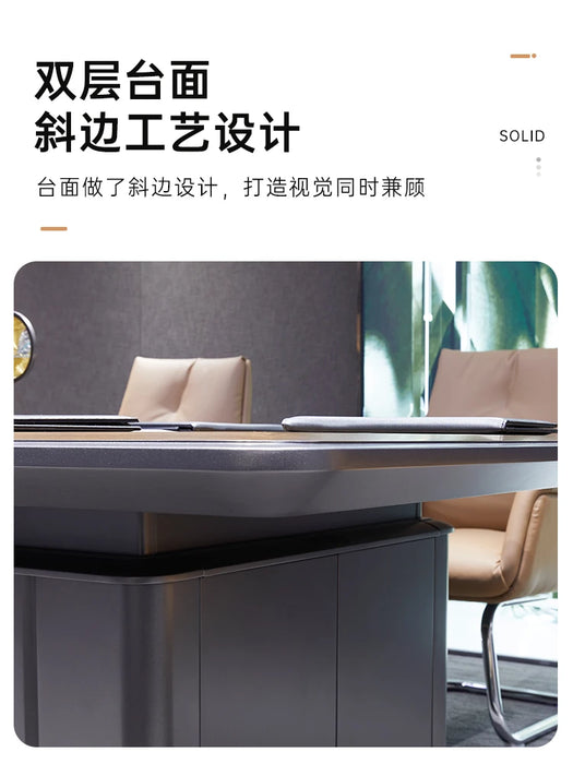 Conference table Long table large high-end light luxury negotiation table and chair combination of business office furniture