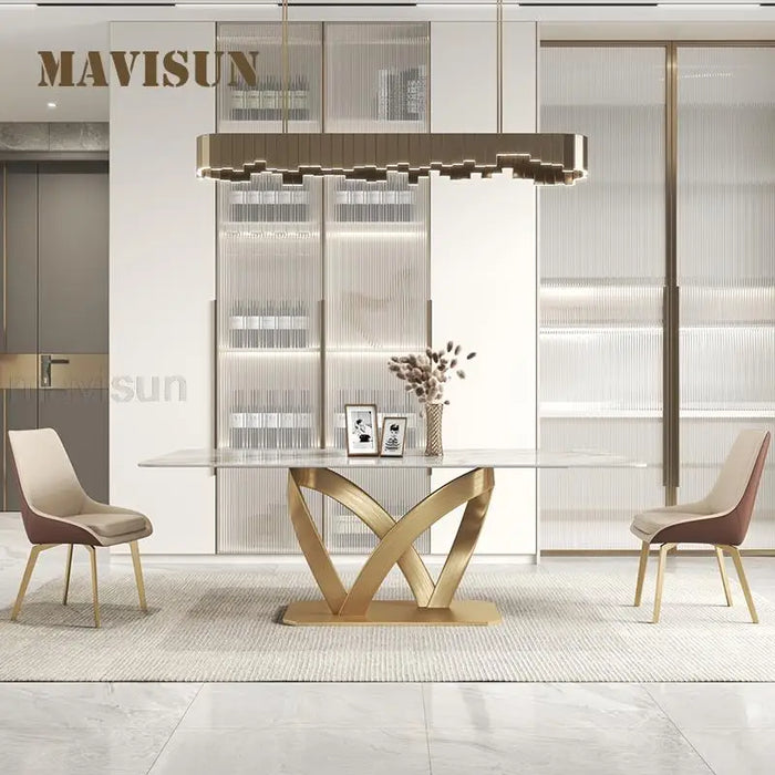 New Arrival Dining Table Custom Center Coffee Glossy Marble Base Island Dining Tables Kitchen Mesas De Jantar Dining Room Set