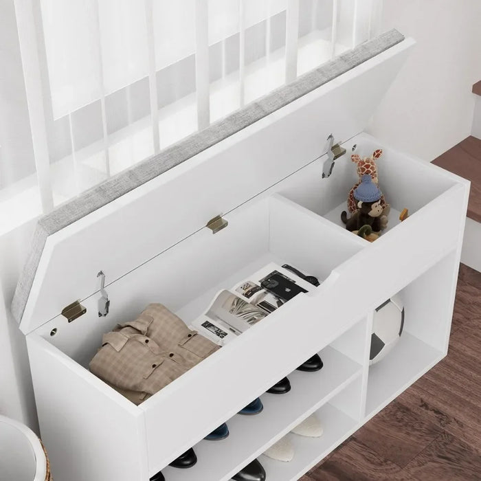 Shoe Storage Bench Rack With Comfortable Thickened Cushion Shoe rack Living Room Furniture Home Freight free