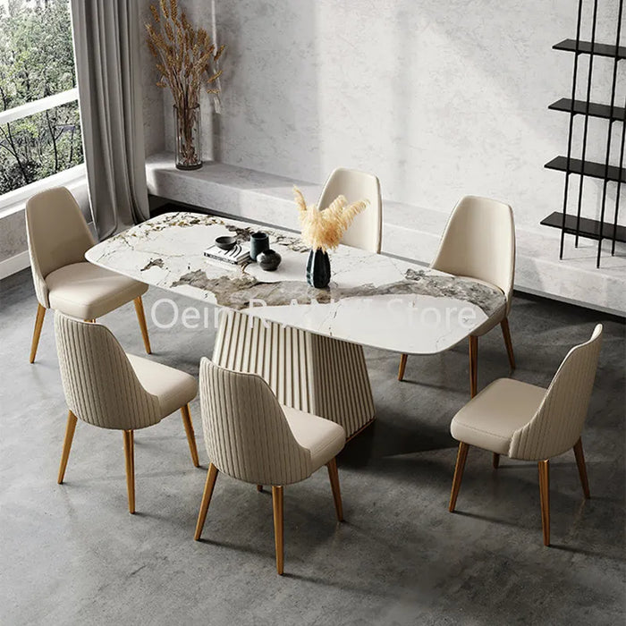 Dresser Kitchen Bedroom Dining Chairs Nordic PU Leather Gold Ergonomic Dining Chairs Modern Luxury cadeira Home Furniture WK