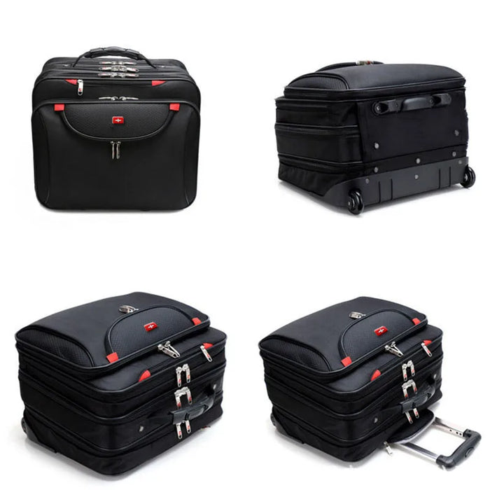 16 Inch Travel Soft Canvas Mini Suitcase With Wheels Carry On Trolley Rolling Laptop Luggage Bag Boarding Cabin Free Shipping