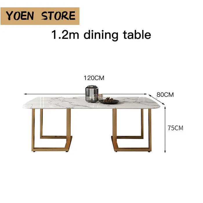 Northern Europe Dining Table set 6 Modern Chairs Small Apartment Creative Stainless Steel mesa de comedor furniture GY50CZ