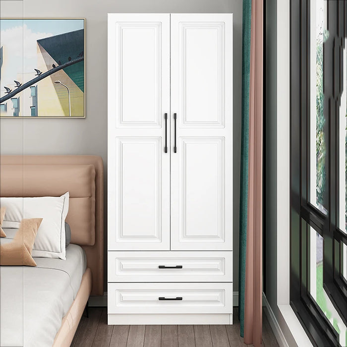 Simple Wooden Wardrobes Apartment Organizer Bedroom Free Shipping Clothes Cabinets White Modern Armario De Ropa Home Furniture