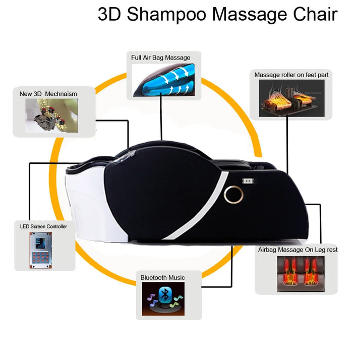 Newest Fashion Deluxe Full Airbag Massage 3D Shampoo Massage Chair/Hair Washioin Salon Comfortable Auto Lift Shampoo Massage Bed