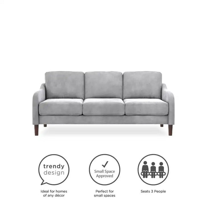 Marbella 3-Seater Sofa & Couch, Living Room , Gray Velvet