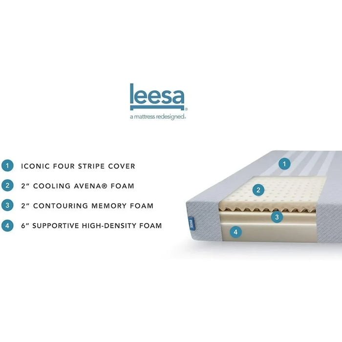 Mattress, 10 Inches, Cooling Foam and Memory Foam Mattress for Enhanced Support and Motion Isolation, Medium Firmness, Mattress