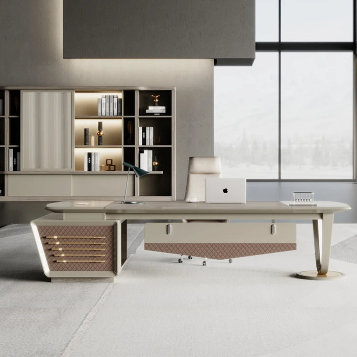 Modern Wood Office Desk Height Ergonomic Reception Executive Computer Desk Organizer Corner Mesa Escritorio Luxury Furniture