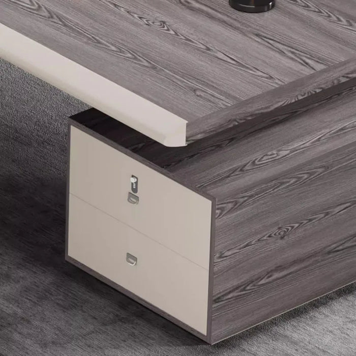 Luxury Office Desk Storage Wooden L Shaped Console Monitor Drawers Workbench Desk Table Executive Escrivaninha Office Furniture