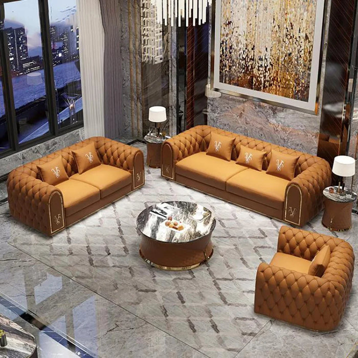 Luxury Leather Sofa Modern Living Room Large Sofa First Layer Cowhide Sofa