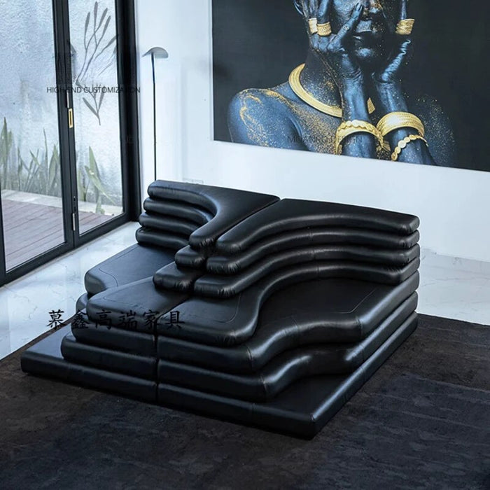 Cozy Lazy Sofas Nordic Set European Leather Home Living Room Sofa Sectional Modular Floor Sofas Para El Hogar Housing Supplies