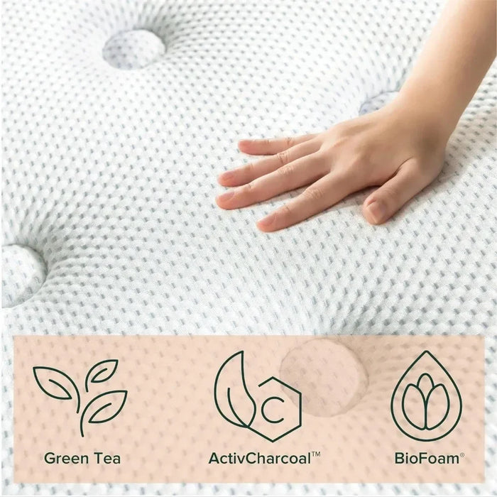 Edge Support Matress 12 Inch Comfort Support Cooling Hybrid Quilted Mattress Mattresses for Sleeping Queen White King Size Bed