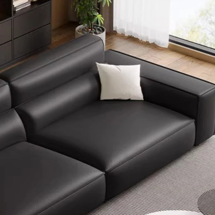 Italian Style Minimalist Arm Sofa Leather Black Lounge Recliner Couch Free Shipping Simple Mobili Per La Casa Bedroom Furniture