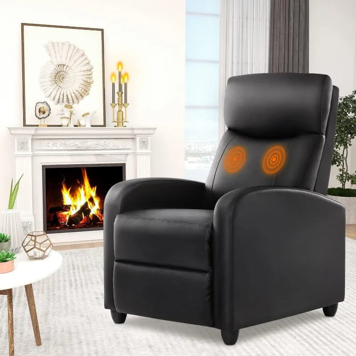 Recliner Chair for Adults, Massage PU Leather Small Recliner Sofa Home Theater Seating with Lumbar Support sofa recliner chair