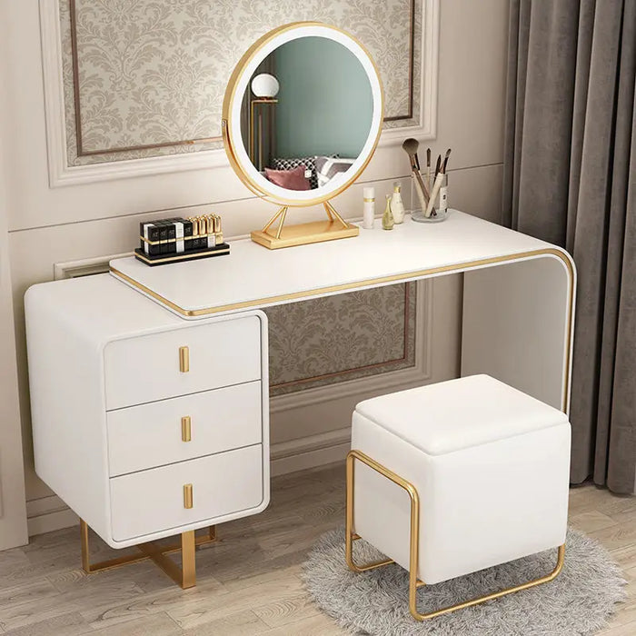 Vanity Dressing Table Bedroom Furniture Modern Luxury Home Dressers Nordic Ins Dressing Cabinet Chair With Mirror Makeup Table