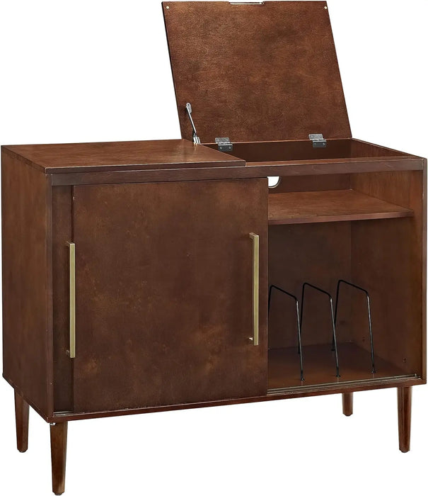 Crosley Furniture Everett Mid-Century Modern Media Console, Mahogany