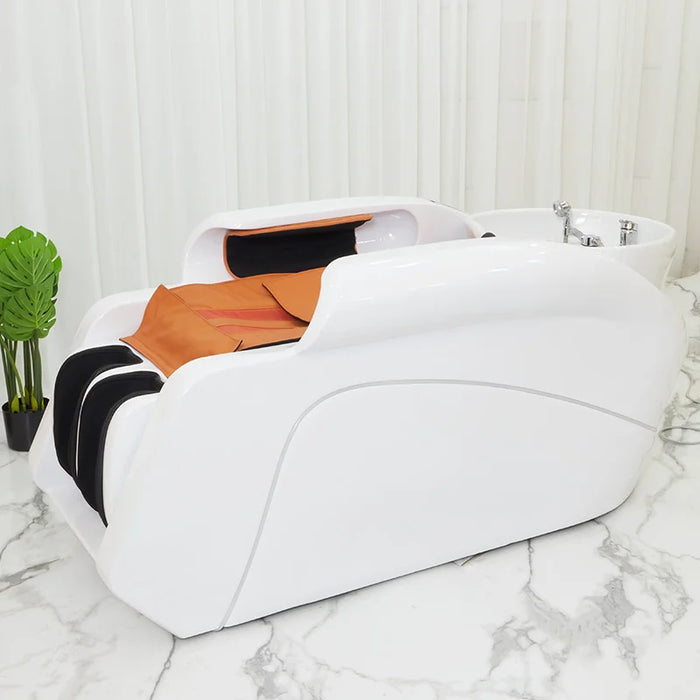 Smart massage ceramic basin shampoo bed Barbershop hair salon with fumigated water circulation head treatment hair care bed