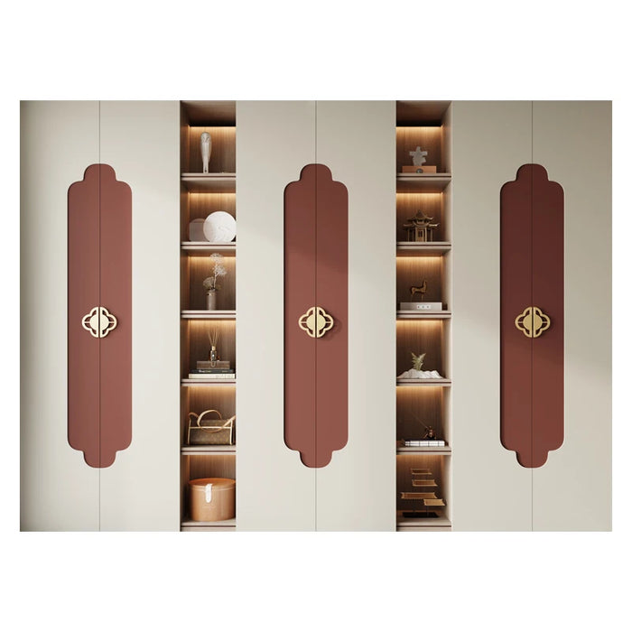 New Chinese solid wood wardrobe home bedroom flat open six closet modern whole house custom a door to the top cloakroom