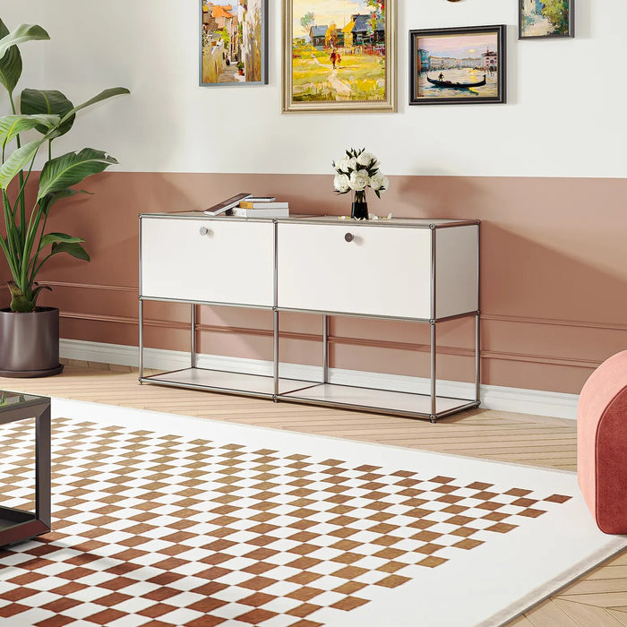 Storage Cabinet Sideboard Haller Cabinet Storage Shelf Modular Furniture Stainless Steel Metal Board for Living Room Cabinet
